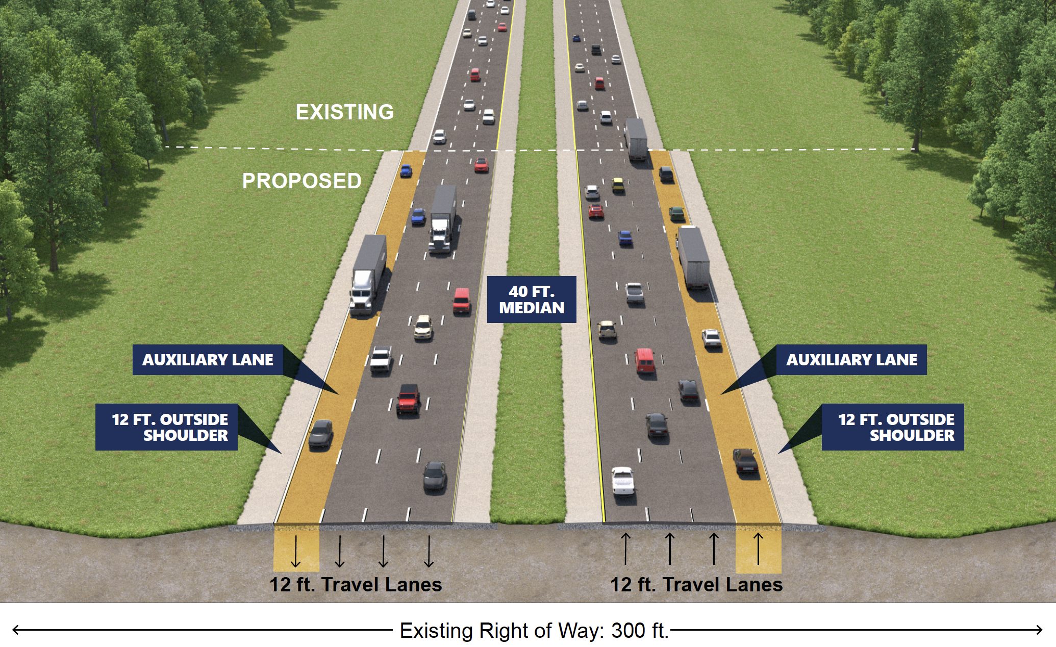 Detailed illustration of I-75 widening in Ocala